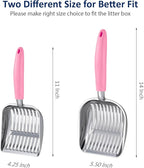 WePet Cat Litter Scoop, Aluminum Alloy Sifter, Kitty Metal Scooper, Deep Shovel, Long Handle, Poop Sifting, Kitten Pooper Lifter, Durable, Heavy Duty, for Litter Box