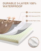 KSIIA Orthopedic Dog Bed Crate Waterproof Pet Mats for Large Dogs Deluxe Plush Washable Pet Bed with Egg Crate Foam & Removable Cover, 35 x 22 Inch, Brown