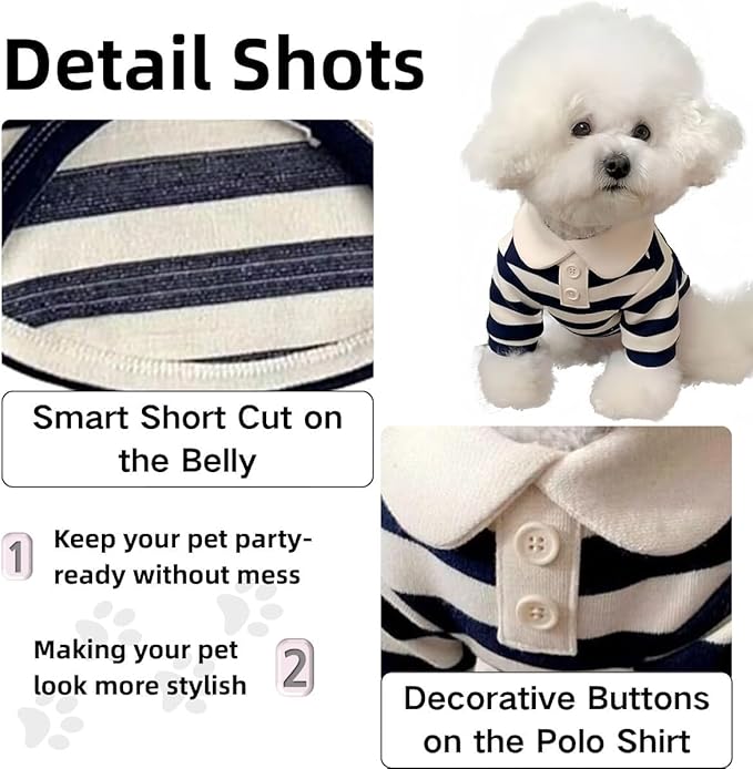 MANON ROSA Dog Clothes, Designer Boy Polo Shirt for Small Medium Dogs, Soft Puppy Outfit, Breathable Male Yorkie Chihuahua Shih Tzu Poodle Kitten Cat T-Shirt, Birthday Gifts - Red, XL, Fit 12-16.5lbs
