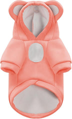 Small Dog Hoodie Soft Warm Fleece Fall Winter Dog Clothes Cute Puppy Sweaters Cat Coat Funny Blank Pullover Doggy Hooded Sweatshirts for Small Dogs Chihuahua Costumes Kitten Outfits(Pink,M)