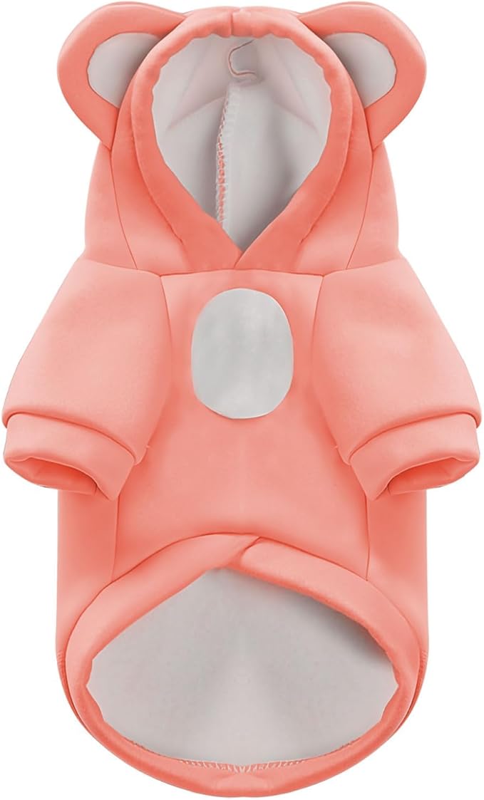 Small Dog Hoodie Soft Warm Fleece Fall Winter Dog Clothes Cute Puppy Sweaters Cat Coat Funny Blank Pullover Doggy Hooded Sweatshirts for Small Dogs Chihuahua Costumes Kitten Outfits(Pink,M)