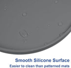 4 PCS Thickened Pet Silicone Food Mat, Nonslip Waterproof Cat Dog Feeding Bowl Mats with Raised Edges for Food and Water Prevent Spills, Round Eating Tray for Floors, Puppy Kitten, 10'' x 10''