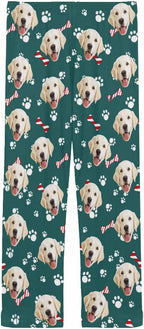 MyPupSocks Custom Pet Face Pajamas Pants Photo Pajama Bottoms for Men S-XXL