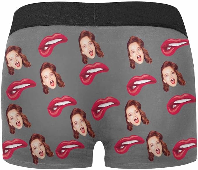 M YESCUSTOM Custom Faces Funny Short Briefs Gift for Husband Underwear