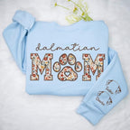 CHILLEVER Personalized Embroidered Dog Mom Sweatshirt, Dog Mama Crewneck, Gift for Mom, Pet Name On The Sleeve
