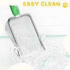 Metal Cat Litter Scoop,Sturdy Litter Cleaner Corner Shovel,Stainless Steel Mesh Litter Shovel,Easy to Clean Reptile Terrarium Sand Waste(Green)-Christmas