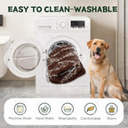 Dog Crate Pad 24 Inch, Washable Plush Crate Mat for Small Dogs and Puppies, Anti Slip Kennel Pad for Metal Crates, Indoor Use and Travel, Brown