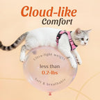 Dooradar Cat Harness and Leash Set, Escape Proof Safe Adjustable Kitten Vest Harnesses for Walking, Easy Control Soft Breathable Mesh Jacket with Reflective Strips for Cats, Pink, M