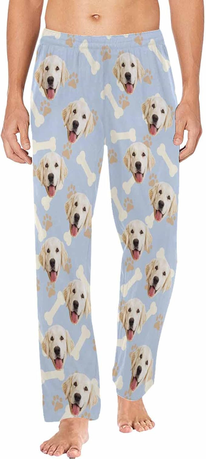 MyPupSocks Customized Face Pajamas Pants Photo Pajama Bottoms for Men S-XXL