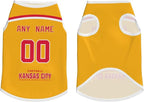 Kansas Custom Dog Clothes Pet Jersey Dog Jersey Various Sizes Customized Any Name & Number for Small & Middle and Big Dogs