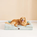 EHEYCIGA Orthopedic Large Dog Bed, Waterproof Memory Foam, Non-Slip Bottom, Sage Green, 36"L x 27"W x 6.5"Th