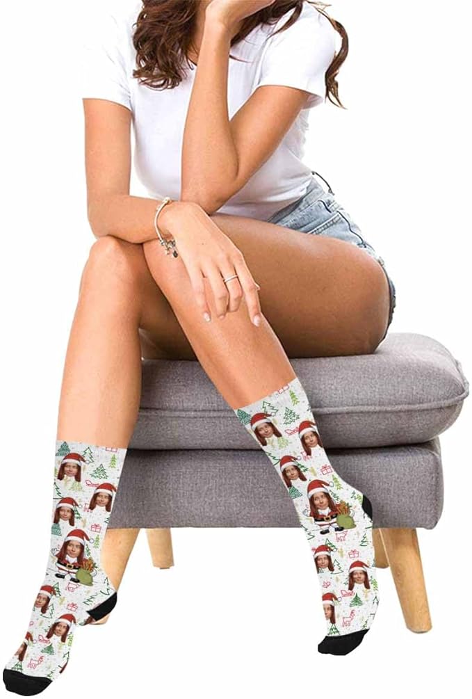 Artsadd Personalized Pajamas with Faces for Women Men Custom Christmas Pajamas Gifts for Family Couple, Funny Photo Pjs