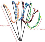 IUHKBH Cat Wands, 4 PCS Colorful Rope Cat Toys Flexible Teaser Wands Interactive Kitten String Wands, Safe Kitty Toys for Indoor