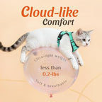 Dooradar Cat Harness and Leash Set, Escape Proof Safe Adjustable Kitten Vest Harnesses for Walking, Easy Control Soft Breathable Mesh Jacket with Reflective Strips for Cats, Green, XS