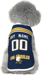 Los Angeles Dog Clothes Jersey Pet Jersey Customized Any Name & Number S-5XL for Small Middle and Big Dogs