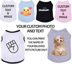 Custom Dog Shirt,Personalized Pet Apparel with Name Text Photo Image,Lightweight Breathable Puppy Kitten Cotton Vest for Small Medium Large Dogs Cats,Puppy Gift (Gray, 5X-Large)