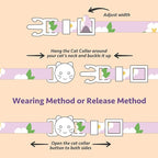 2 Pack Cotton Breakaway Cat Collar Purple and Pink Flowers Pendant Cute Kitten Cat Collar with Bell