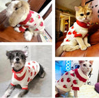 ANIAC Strawberry Turtleneck Cat Sweater Warm Knitted Small Dog Clothes for Girls Boys Autumn Winter Puppy Outfit Cold Weather Pet Knitwear for Chihuahua Yorkie Poodle (Red Strawberry, X-Small)