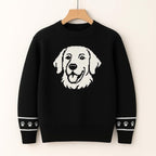 Custom Dog Knit Sweater for Women Personalized Pet Paw Print Pullover Dog Mom Gift Christmas for Pet Lovers