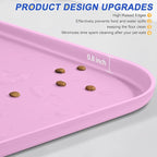 Silicone Pet Feeding Mat with Raised Edge for Food and Water, Dog Bowl Mats, Cat Bowls Placemat with High Lip for Floor Waterproof, Rubber Tray for Cats and Dogs 22 x 14 x0.8 Light Pink