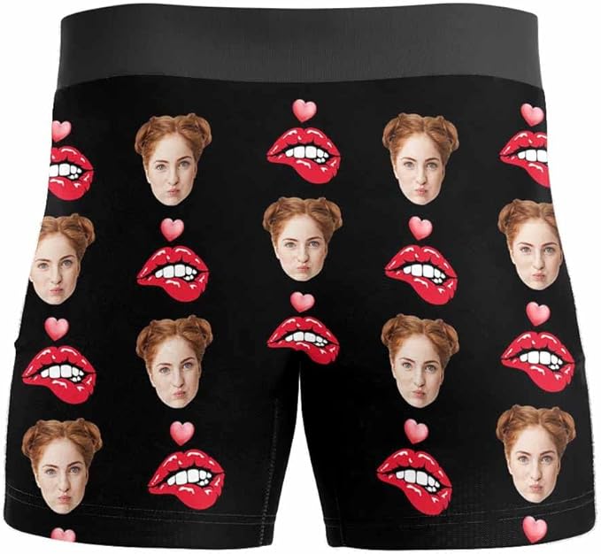M YESCUSTOM Custom Faces Funny Short Briefs Gift for Husband Underwear