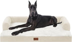 Orthopedic XXL Dog Beds, Waterproof Egg Crate Foam Big Pet Bed for All Breed Sized Dogs 53x42Inch, Washable Extra Large Dog Couch Bed with Removable Cover and Non-Slip Bottom, Beige