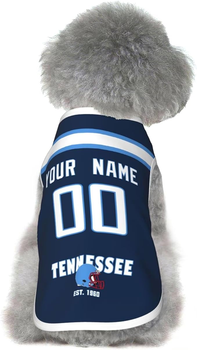 Tennessee Dog Clothes Jersey Pet Jersey Customized Any Name & Number S-5XL for Small Middle and Big Dogs