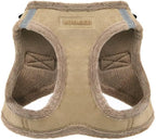 Best Pet Supplies - All Weather Plush, Reflective, No Pull Harness for Small, Medium Dogs, Cats - Secure with Hook & Loop Fastener, Buckle, Double D-Rings - Latte Suede, M
