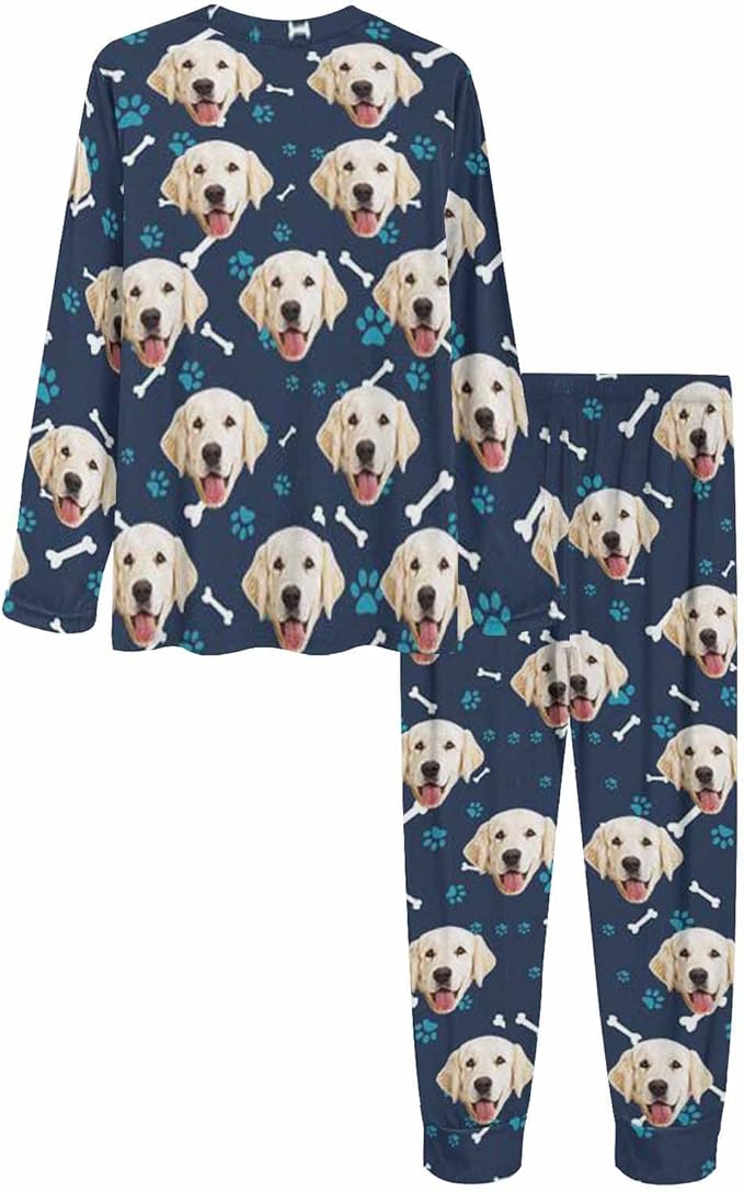 MyPupSocks Custom Face Pajamas Sets for Women, Personalized Photo Sleepwear XS-XXL