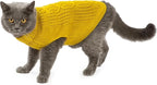Stretchy Cat Sweater - 17 Colors & 6 Sizes | Snug Winter-Ready Knit for Boy/Girl Cats & Kittens(Dark Yellow, X-Small)