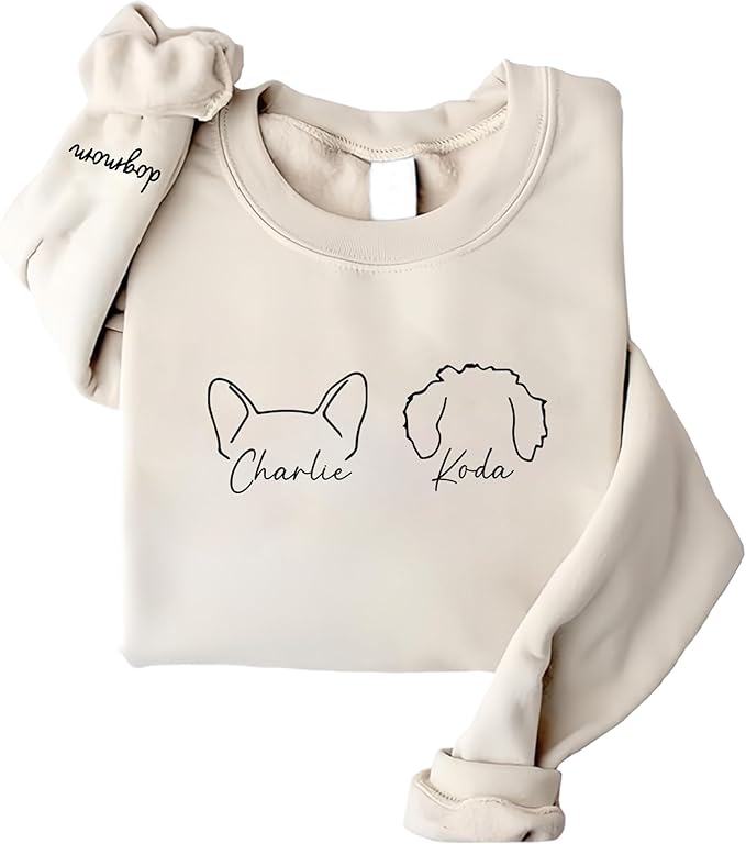 Personalized Dog Mom Sweatshirt, Custom Pet Name Sweater for Women, Dog Lover Gift, Cute Pet Apparel