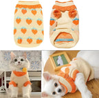 ANIAC Fall Dog Sweater for Small Dog Girl Strawberry Knitted Cat Sweater Winter Puppy Clothes Turtleneck Kitten Knitwear Could Weather Outfit for Teacup Chihuahua Yorkie Poodle (X-Small, Orange)