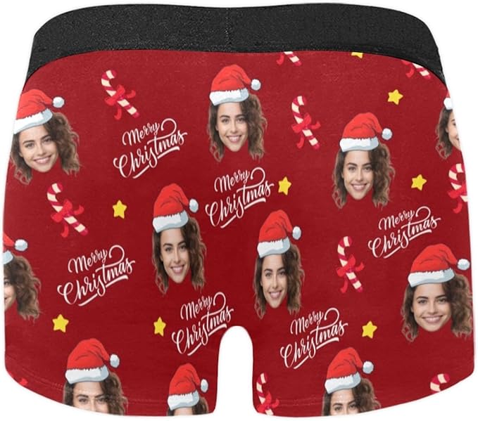 M YESCUSTOM Custom Boxers Briefs for Men Personalized Boxers with Face Mens Funny Underwear with Photo XS-5XL