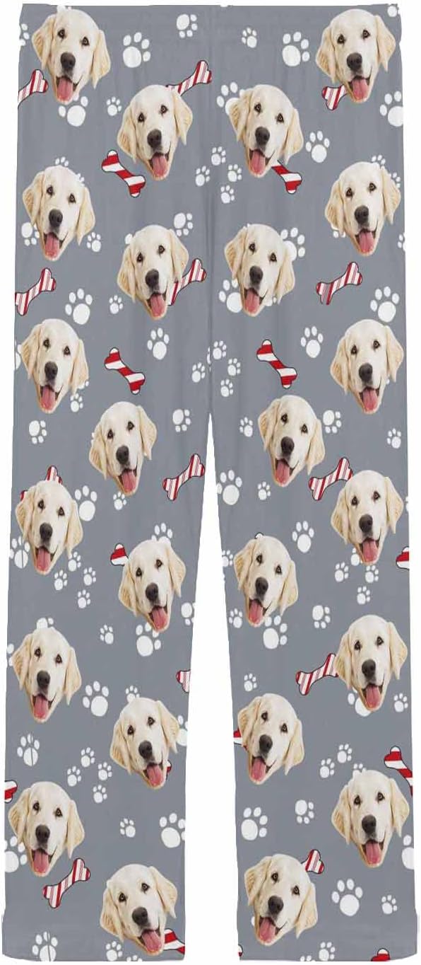 MyPupSocks Custom Pet Face Pajamas Pants Photo Pajama Bottoms for Men S-XXL