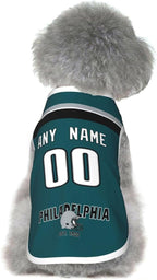 Philadelphia Dog Clothes Jersey Pet Jersey Customized Any Name & Number S-5XL for Small Middle and Big Dogs