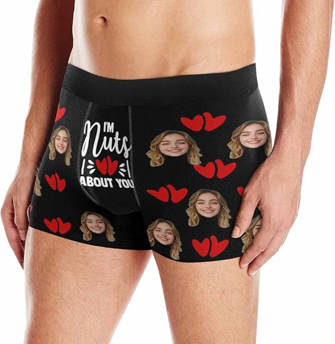 M YESCUSTOM Custom Faces Funny Short Briefs Gift for Husband Underwear