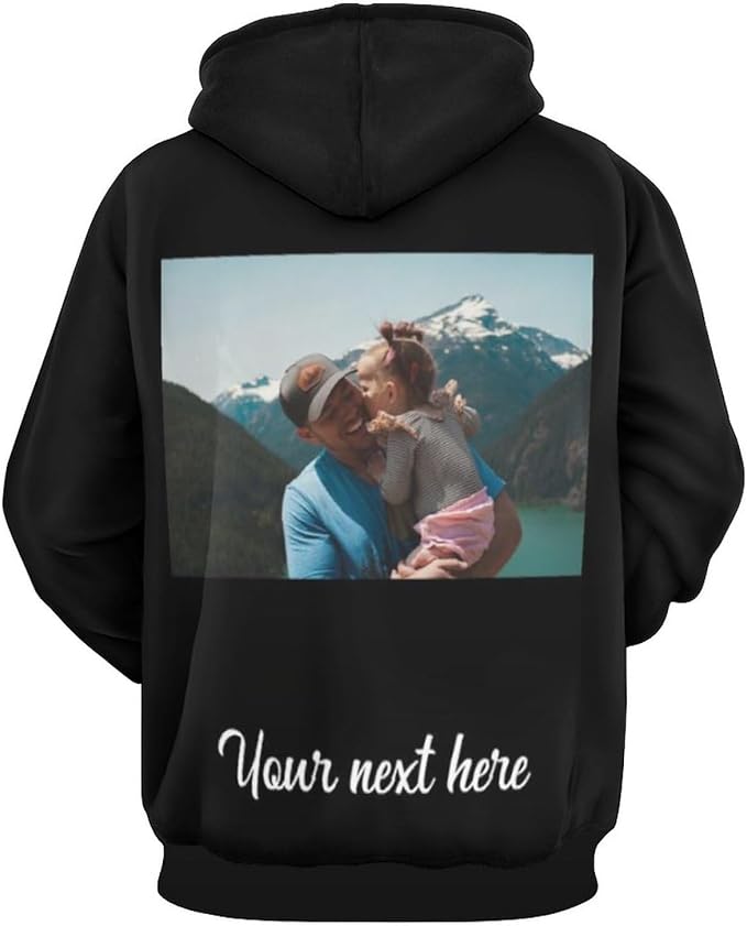 Artsadd Custom Face Unisex athletic Pockets Sweatshirt Loose Hoodie Custom Christmas Long Sleeve Sweatshirt Hooded Pullover