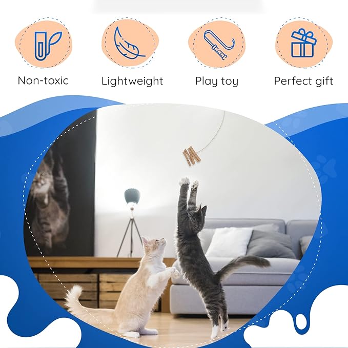 Cat Dancer Interactive Cat Toy - Fun and Fitness for Your Furry Friend - Engaging Paper Roll Attached with 30 Inches Flexible Spring Steel Wire for Playful Cats – 2 Pack