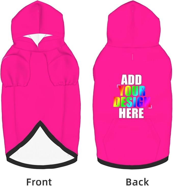 Personalized Pet Sweatshirt, Custom Dog Hooded with Pocket, Customize Hoodies for Dogs, Puppy, M, Dark-Violet