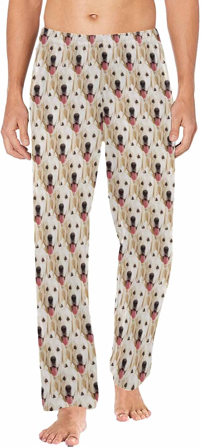MyPupSocks Custom Pet Face Pajamas Pants Photo Pajama Bottoms for Men S-XXL