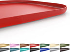 Silicone Pet Feeding Mat with Raised Edge for Food and Water, Dog Bowl Mats, Cat Bowls Placemat with High Lip for Floor Waterproof, Rubber Tray for Cats and Dogs 24 x 16 x0.8 Red