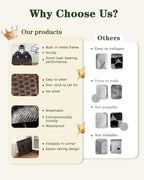 Cat Beds for Indoor Cats Extra Large Double Cat Cave Pet Cube, Handwoven Rattan Cat Houses with Double-Sided Soft Cushions, 18.5 x 20.5 x 19.1 Inches Foldable Hideaway in Living Room Brown