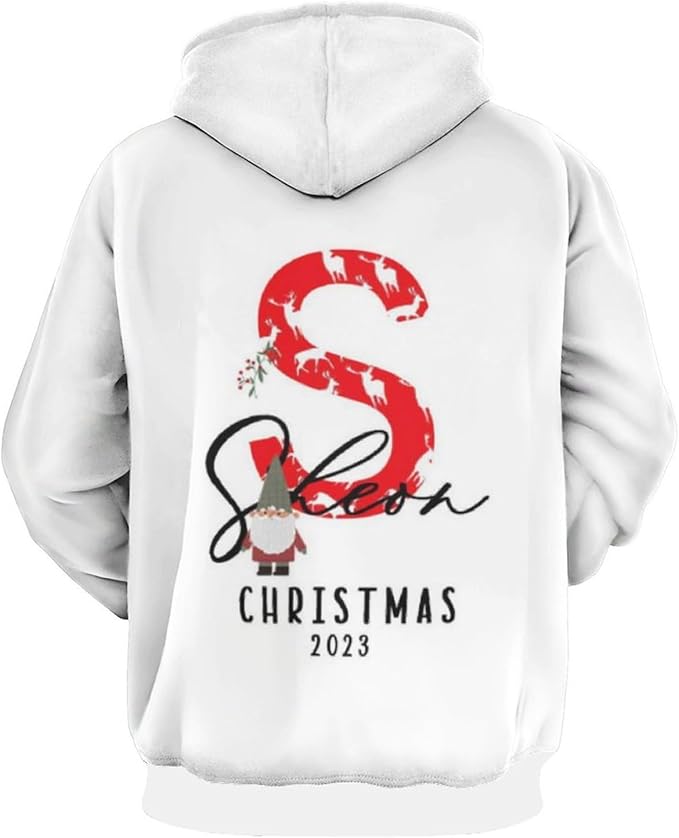 Artsadd Custom Face Unisex athletic Pockets Sweatshirt Loose Hoodie Custom Christmas Long Sleeve Sweatshirt Hooded Pullover