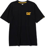 CAT Men's Trademark T-Shirts with Shape-Retention Rib Trim Spandex, Tagless Neck, and Cat Logo on Left Chest