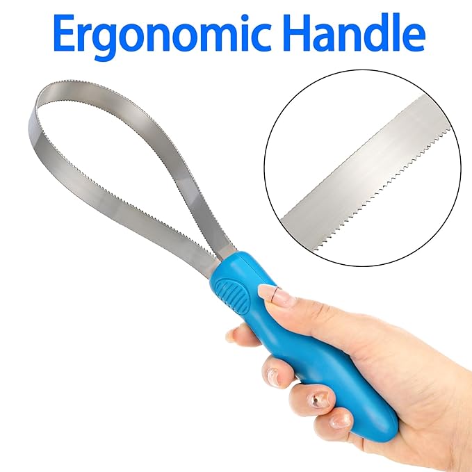 ZENFUN 6 Pc Dual-Sided Dog Shedding Blade, Stainless Steel Grooming Tool for Horse, Cattle, Sheep with Comfort Grip, Curry Deshedder De-Shedding Tool for All Dogs Coat Types (Single Loop Double Loops)