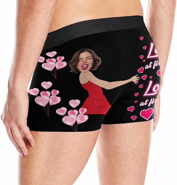M YESCUSTOM Custom Faces Funny Short Briefs Gift for Husband Underwear