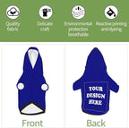 Personalized Dog Hoodie, Custom Dog Costumes for Small Dogs, Holiday Happy Dog Clothes Football Pet Shirt Sweater with Name Number for Girl/Boy Cats/Kitten, Blue, M