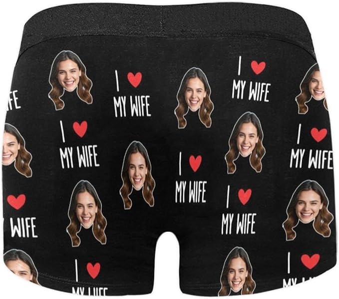 M YESCUSTOM Custom Boxers Briefs for Men Personalized Boxers with Face Mens Funny Underwear with Photo XS-5XL