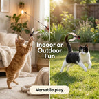 Cat Insect Feather Toys Replacement - 2 Pcs Handmade Natural Flies - Cat Toy Wand Refills - Interactive Kitten Teaser Wand Attachments - Cat Toys for Indoor Cats Play