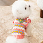 Small Dog Sweater, Knitted Tulip Cat Sweater, Warm Thick Holiday Puppy Clothes for Small Dog Girl,Cold Weather Outfit for Kitten Chihuahua Yorkie Teacup Dachshund Pug (Pink, X-Large)